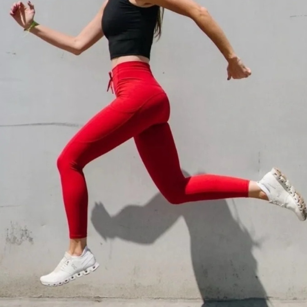 ZYIA Red Battleship Luxe Pocket Drawstring 7/8 24" Legging